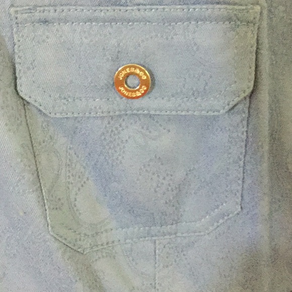 Denim jeans jacket pant suit by JONES & Company - Picture 2 of 5